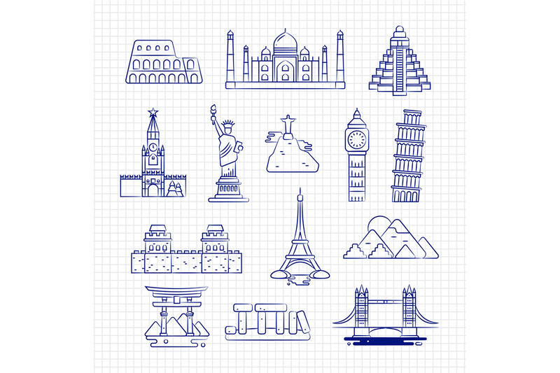 ballpoint-drawing-international-country-linear-landmark-vector-on-note