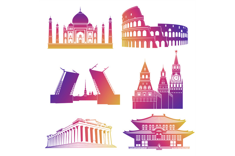 famous-landmarks-silhouettes-icons