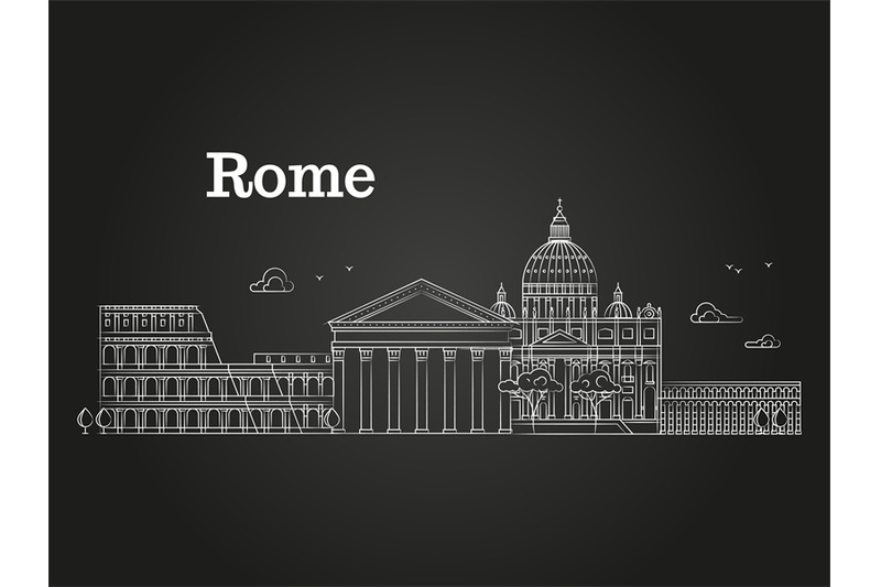 white-linear-rome-panorama-with-famous-buildings-sights