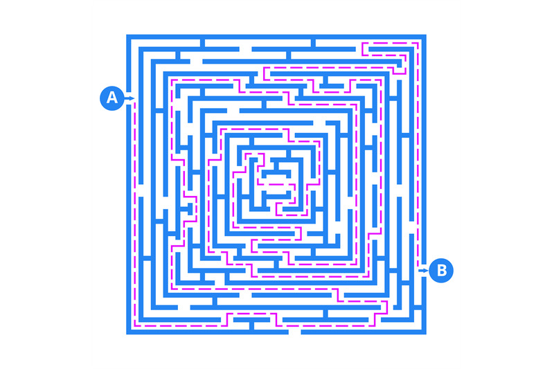 brain-game-labyrinth-vector-maze-with-entry-exit-and-right-way-to-go
