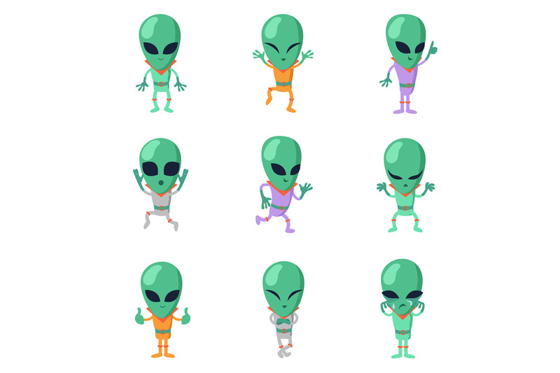 funny-cartoon-aliens-vector-green-humanoid-characters