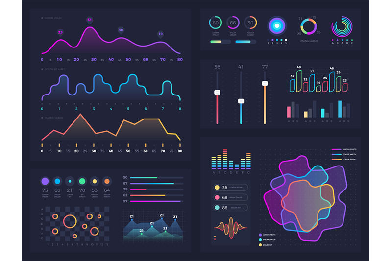 technology-graphics-and-diagram-with-options-and-workflow-charts-vect