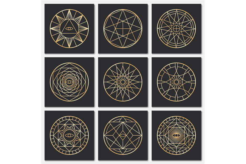 ancient-masonic-pentagrams-steampunk-gold-sacred-vector-symbols-on-da