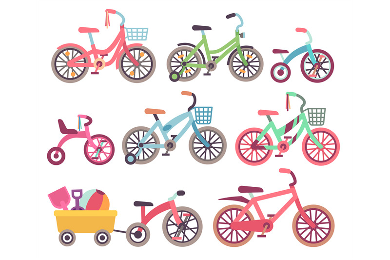 kids-bicycles-vector-set-childrens-bikes-collection