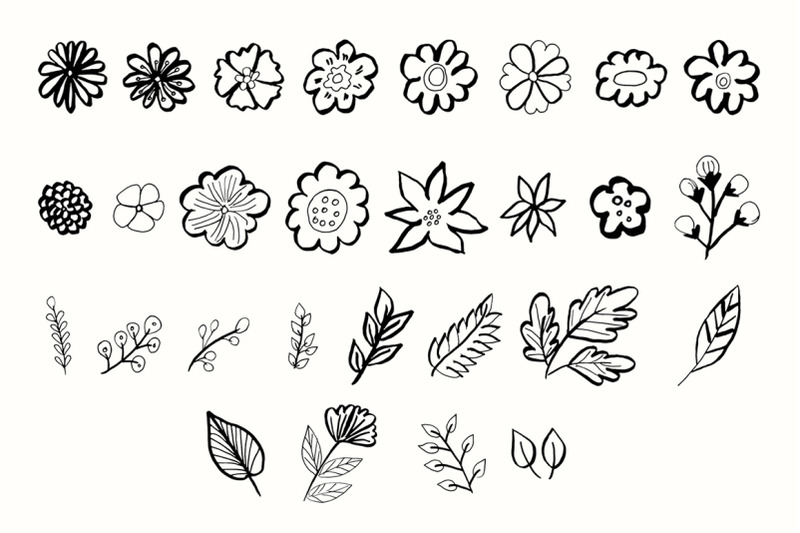 35-handdrawn-doodle-flowers-cliparts