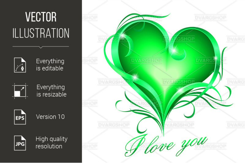 green-heart-with-i-love-you-text