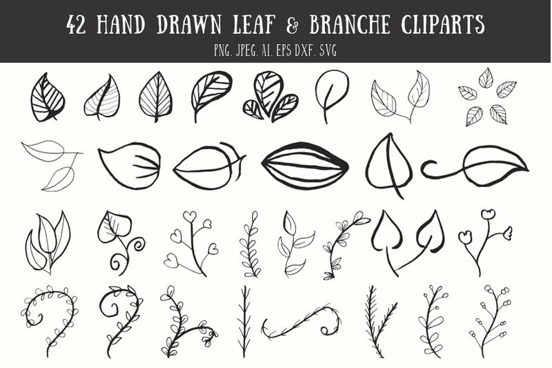 42-leaf-amp-branche-handmade-cliparts