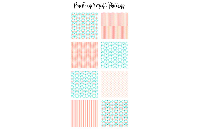 peach-and-mint-color-vector-patterns