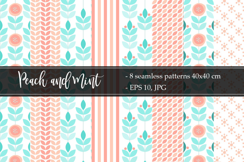 peach-and-mint-color-vector-patterns