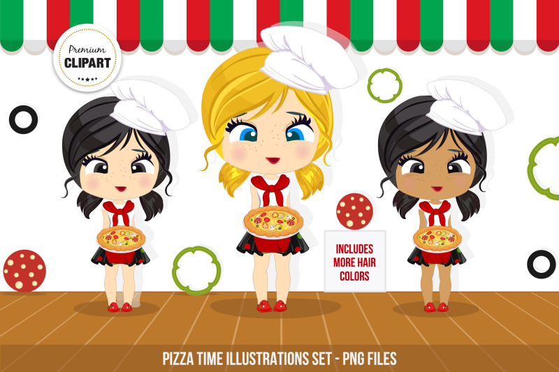 pizza-girl-clipart-pizza-illustrations