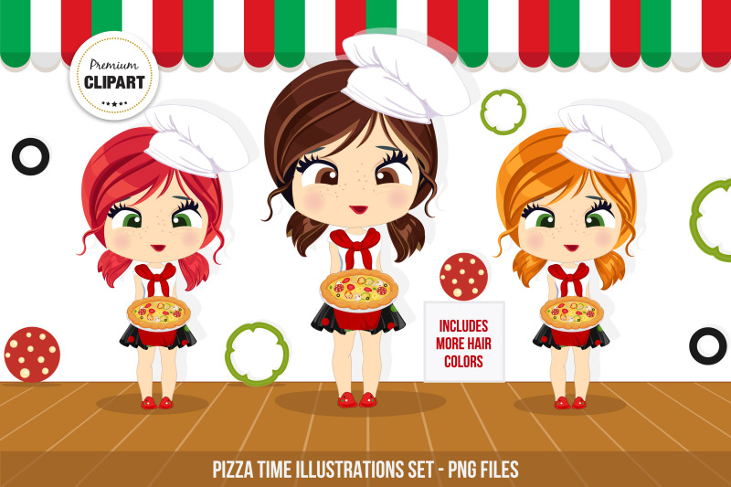 pizza-girl-clipart-pizza-illustrations