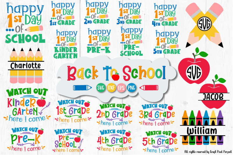 Back To School Svg Bundle, 1st Day of School Cut Files SVG by
Designbundles