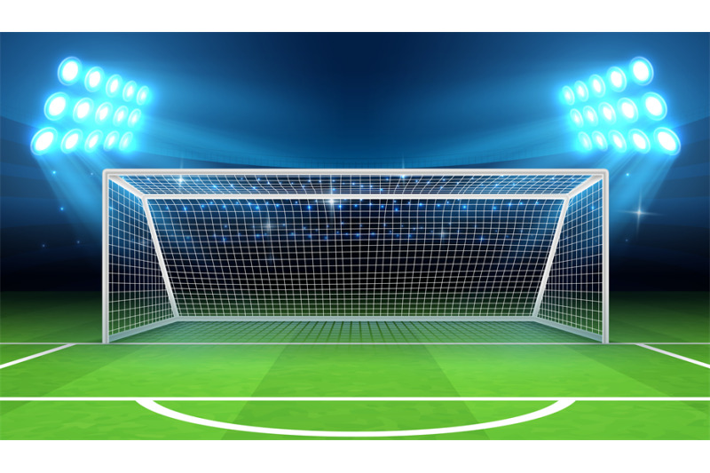 sports-stadium-with-soccer-goal-vector-illustration