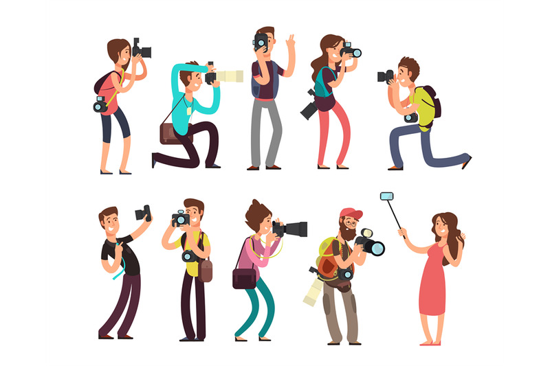 funny-professional-photographer-with-camera-taking-photo-in-different