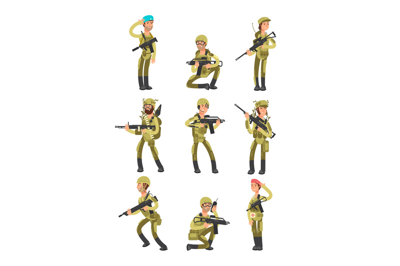 cartoon-soldiers-in-various-actions-military-men-with-weapons-people