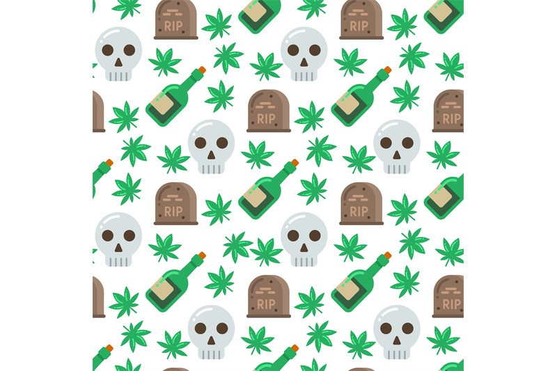 skull-and-alcohol-seamless-pattern