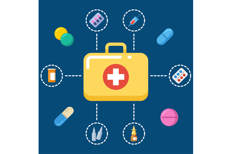 first-aid-kit-concept-medicine-icons-set