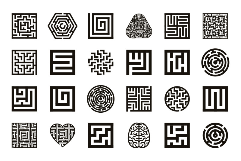 labyrinth-icon-setlabyrinth-icon-set