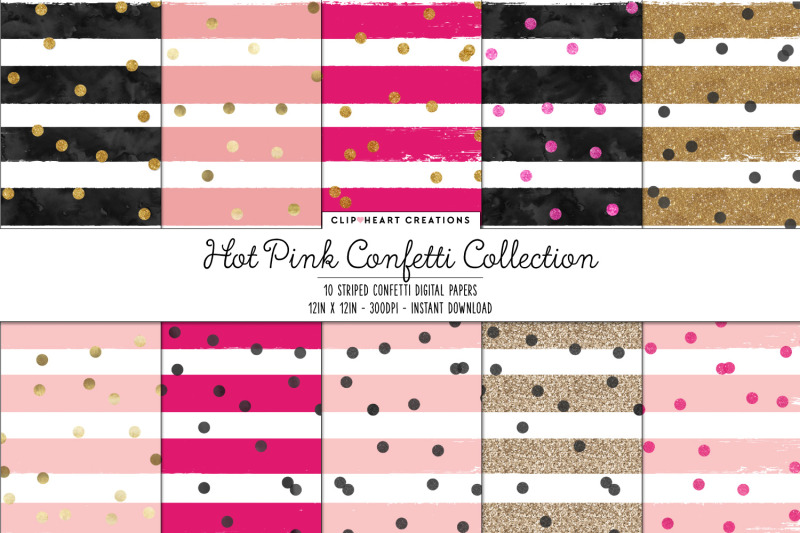 hot-pink-nbsp-amp-gold-confetti-digital-papers