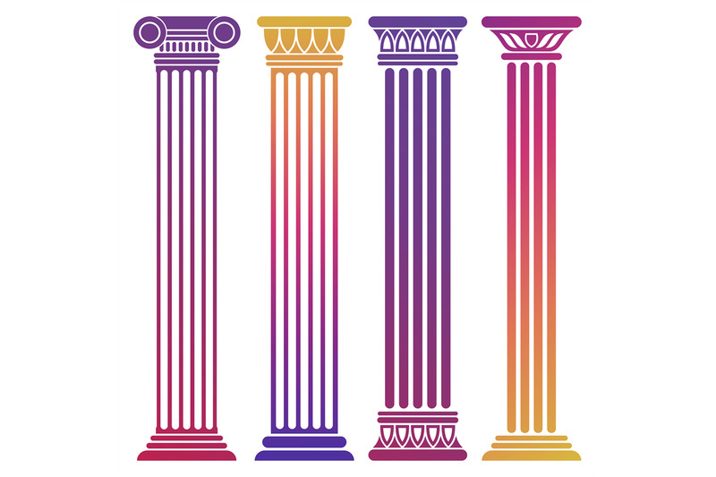 bright-ancient-columns-set-on-white-background