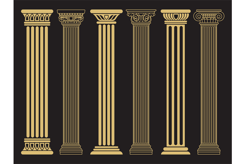 elegant-classic-roman-greek-architecture-line-and-silhouette-columns