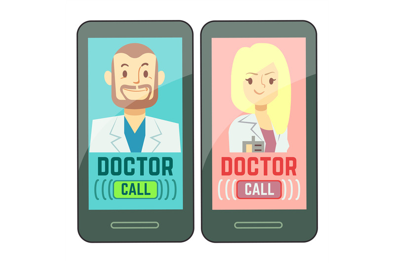 flat-mobile-doctor-personalized-medicine-male-and-female-consultant-o
