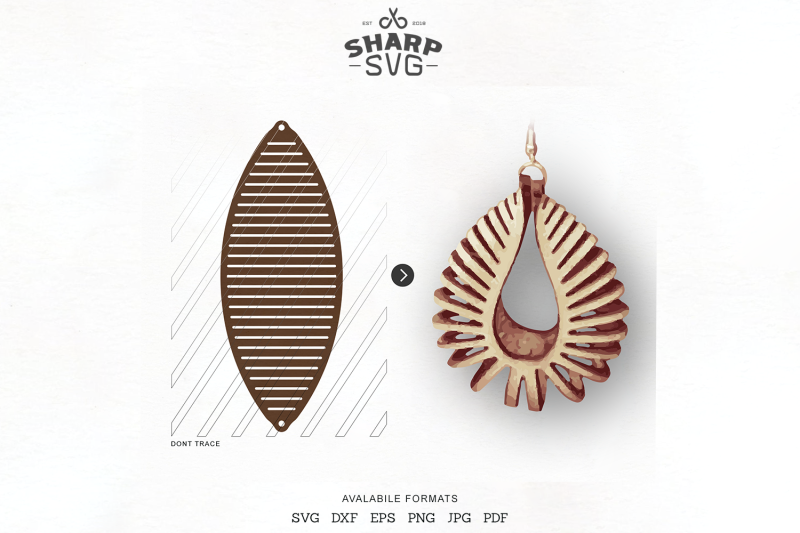 Download Sculpted Earring SVG - Leather Twisted Earrings Cut Template By SharpSVG | TheHungryJPEG.com