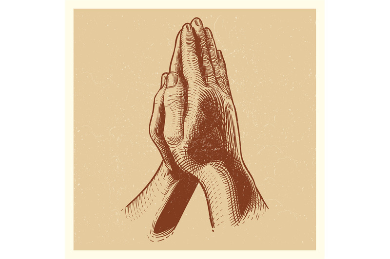 grunge-poster-with-hand-drawn-praying-hands