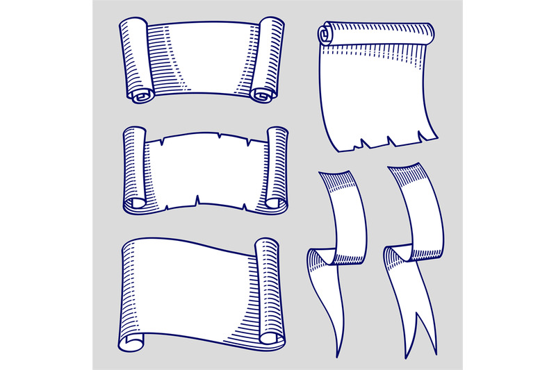 hand-drawn-sketch-of-scrolls-and-ribbons