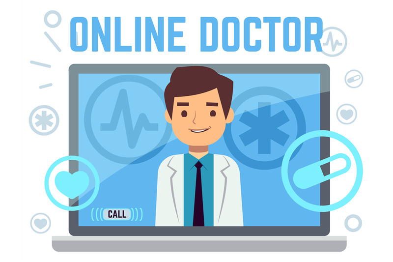 online-doctor-consultant-flat-icons