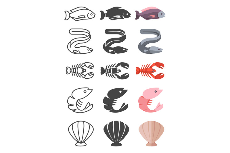 set-of-ocean-and-sea-life-icon