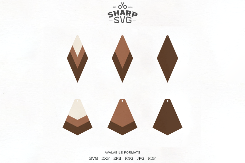 Download Stacked Earrings SVG - Geometric Leather Earrings ...