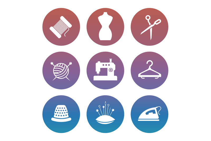 sewing-or-tailor-shop-silhouette-icons-set