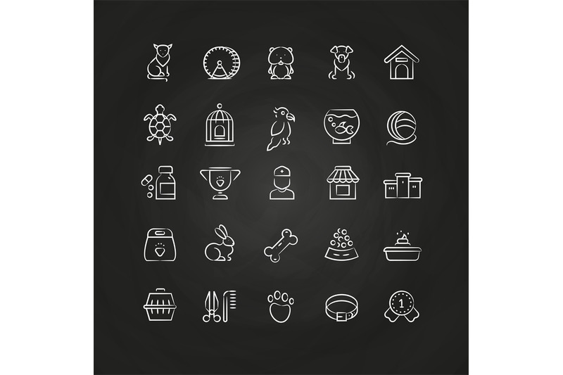 white-pet-shop-animals-hand-drawn-line-vector-icons