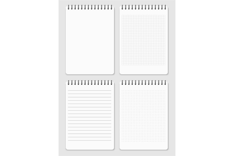 realistic-notebooks-page-collection-lined-and-dots-notebook