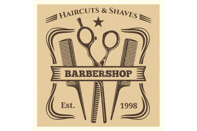vintage-barbershop-label-desing-on-grunge-background