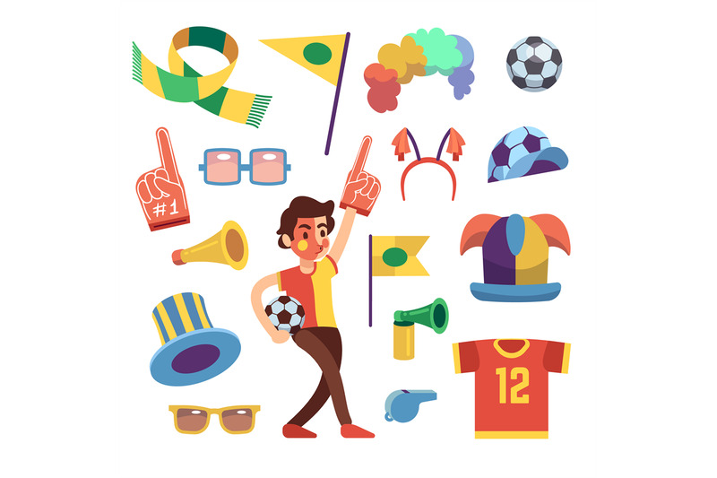 soccer-sports-funs-with-tools-to-cheer-team-win-cartoon-vector-set