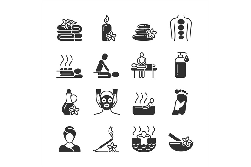massage-and-spa-therapy-body-care-medical-vector-silhouette-icons