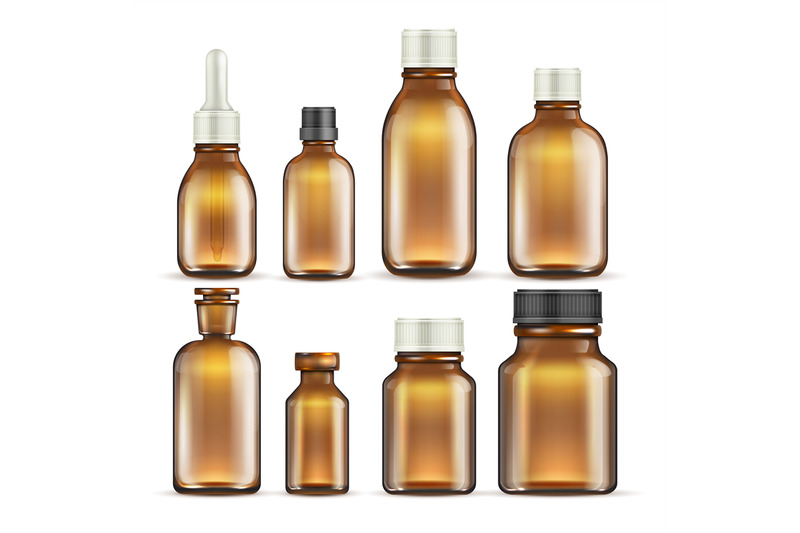 realistic-brown-glass-medicine-and-cosmetic-bottles-medical-packaging