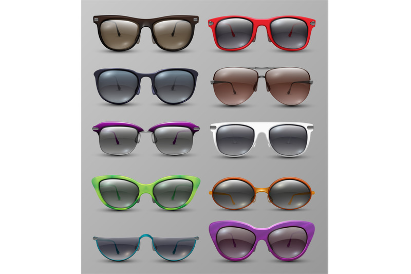 isolated-realistic-sun-glasses-with-color-lens-vector-set