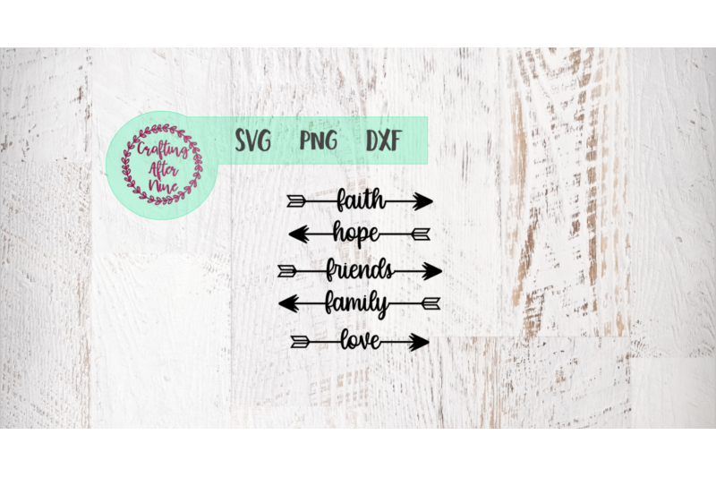 word-arrow-svg-faith-hope-love-family-friends