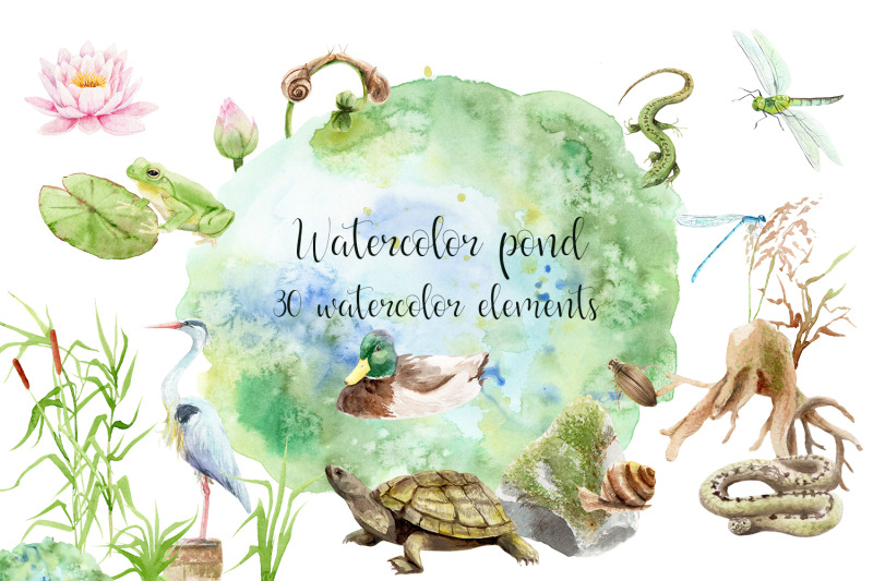 watercolor-pond-lake-swamp