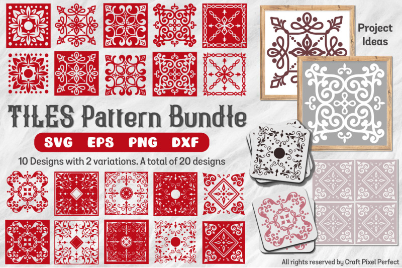 Tile Patterns Bundle, Tiles Svg, Tile Stencils Svg SVG PNG EPS DXF File