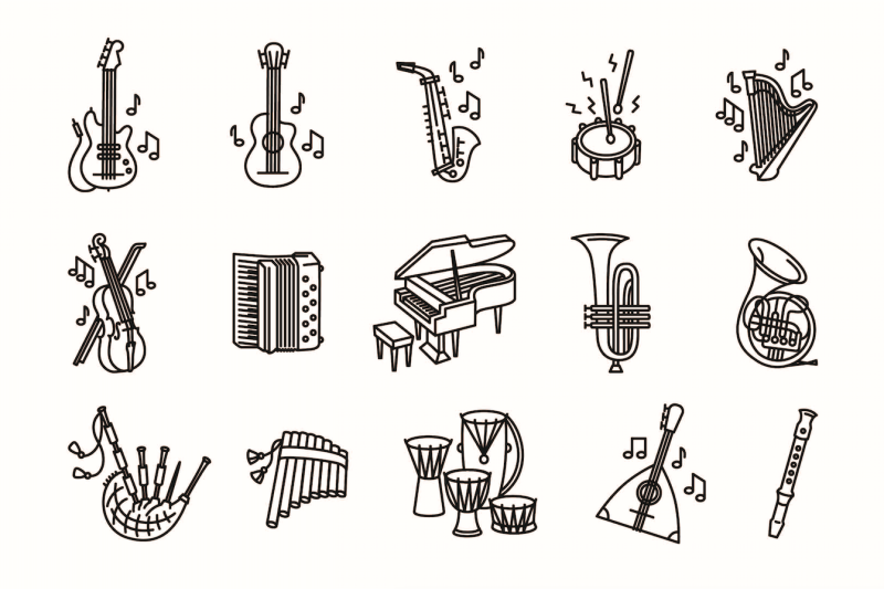 15-music-instruments-icon-set-on-white-background