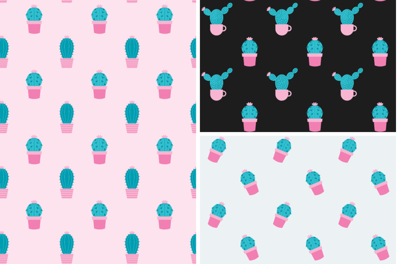 cactus-seamless-patterns-collection