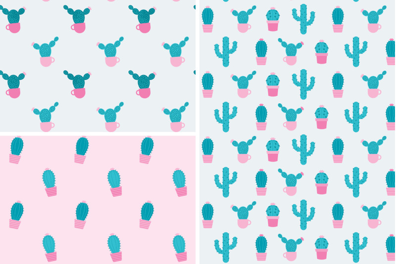 cactus-seamless-patterns-collection