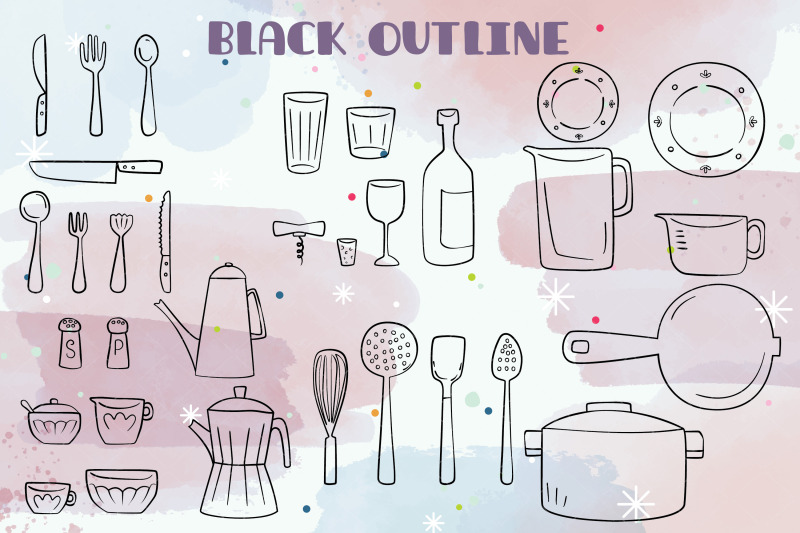 kitchen-items-hand-drawn-household-cooking-doodles
