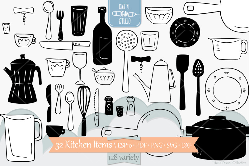 kitchen-items-hand-drawn-household-cooking-doodles