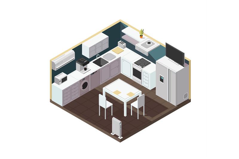 isometric-3d-kitchen-interior-with-household-appliance-equipment-and