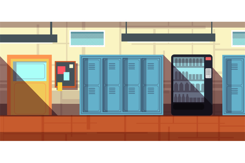 nobody-school-corridor-interior-cartoon-vector-illustration